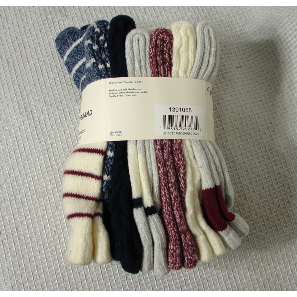 New Lucky Brand 6 Pack Super Soft Boot Socks Womens Size 5-10 Warm Cozy Outdoor
